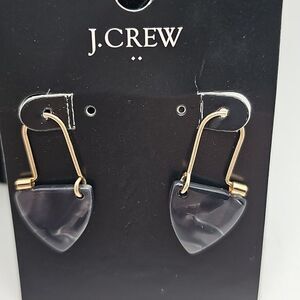 NWT Earrings by J.Crew Black and Goldtone Pierced